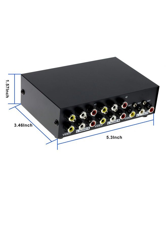 Optimal Shop 4 Port Input 1 Output Audio Video AV RCA Switch 4-ways Selector Splitter Box - Image 3