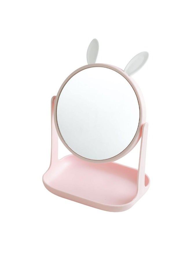 A magnifying mirror with a cute bunny ear design and a storage base. - Image 1