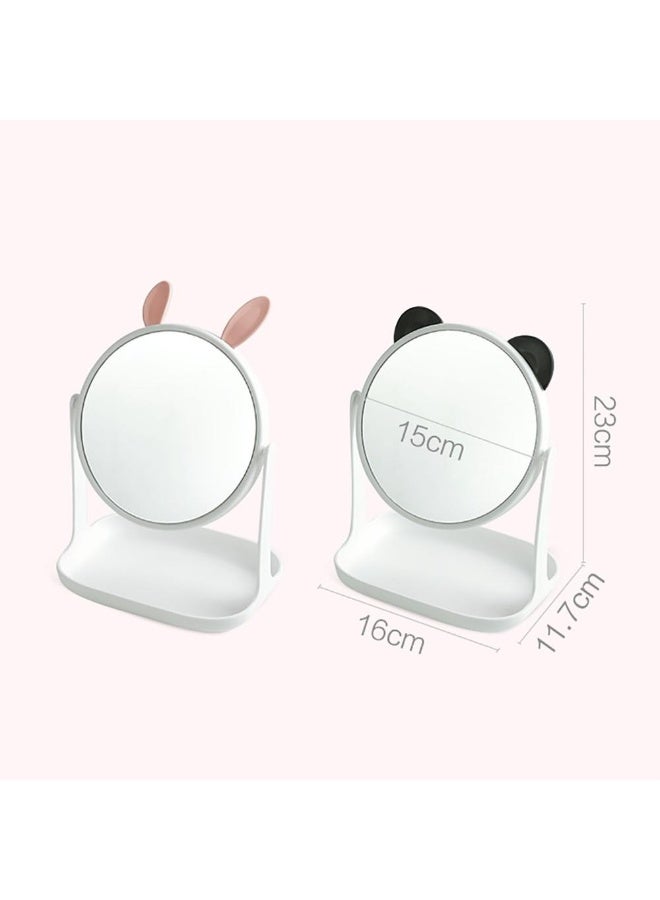 A magnifying mirror with a cute bunny ear design and a storage base. - Image 4