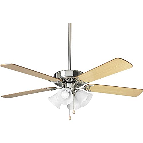 Progress Lighting AirPro Ceiling Fan, Transitional Style Indoor 52 Inch Ceiling Fan Without Light, Reversible Blades, 3-Speed Motor, Brushed Nickel Finish (P2501-09) - Image 5
