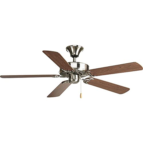 Progress Lighting AirPro Ceiling Fan, Transitional Style Indoor 52 Inch Ceiling Fan Without Light, Reversible Blades, 3-Speed Motor, Brushed Nickel Finish (P2501-09) - Image 4