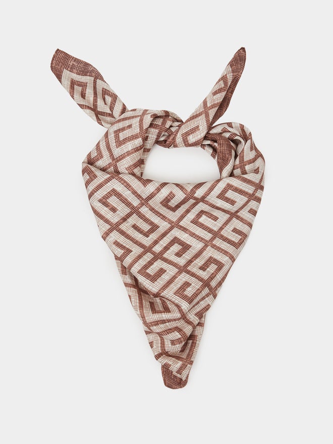 ستايلي وشاح منقوش بني - Image 1