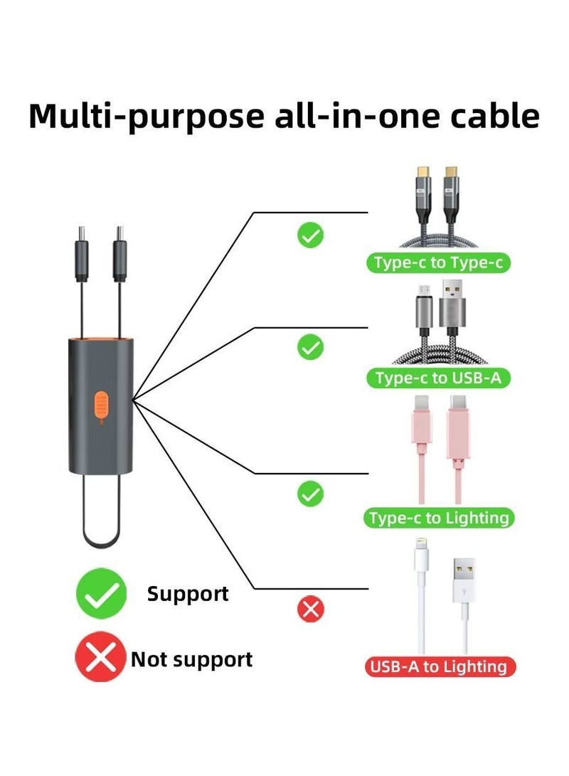 Y&D Retractable Upgraded Multi Charging Cable, 3 in 1 USB Cable with Type C, Micro USB, Phone Port, Multiple Fast Charger Cord, for Laptop Super and Some Cell Phones - Image 5