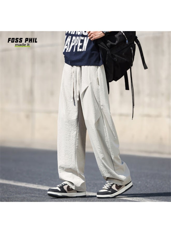 Foss Phil Men's Pants, Autumn And Winter Comfortable Trendy Versatile Casual Loose American Straight-leg Trousers, 2556 Khaki Color, XL Size - Image 3