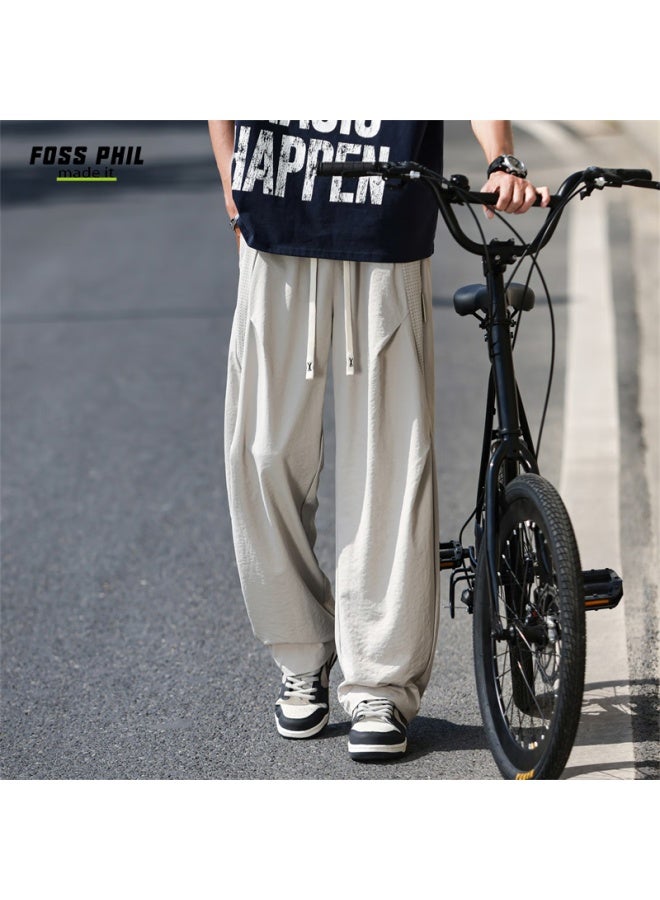 Foss Phil Men's Pants, Autumn And Winter Comfortable Trendy Versatile Casual Loose American Straight-leg Trousers, 2556 Khaki Color, XL Size - Image 5