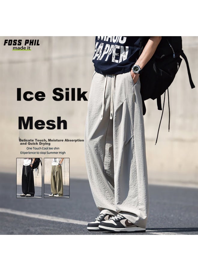 Foss Phil Men's Pants, Autumn And Winter Comfortable Trendy Versatile Casual Loose American Straight-leg Trousers, 2556 Khaki Color, XL Size - Image 1