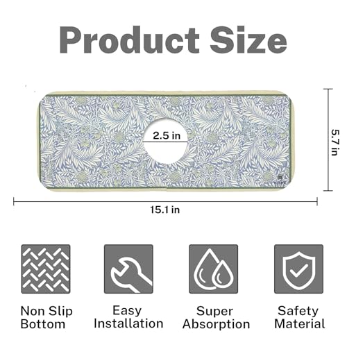 Home-Cloud HomeCloud Kitchen Faucet Sink Splash Guard, Silicone Faucet Water Catcher Mat – Sink Draining Pad Behind Faucet, Rubber Drying Mat for Kitchen & Bathroom Countertop Protect (Beige, Pack of 1) - Image 3