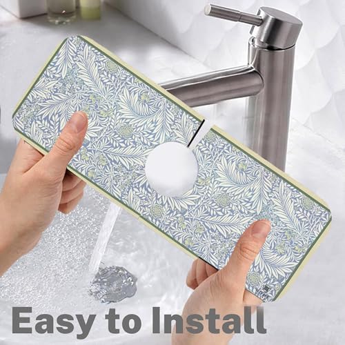 Home-Cloud HomeCloud Kitchen Faucet Sink Splash Guard, Silicone Faucet Water Catcher Mat – Sink Draining Pad Behind Faucet, Rubber Drying Mat for Kitchen & Bathroom Countertop Protect (Beige, Pack of 1) - Image 2