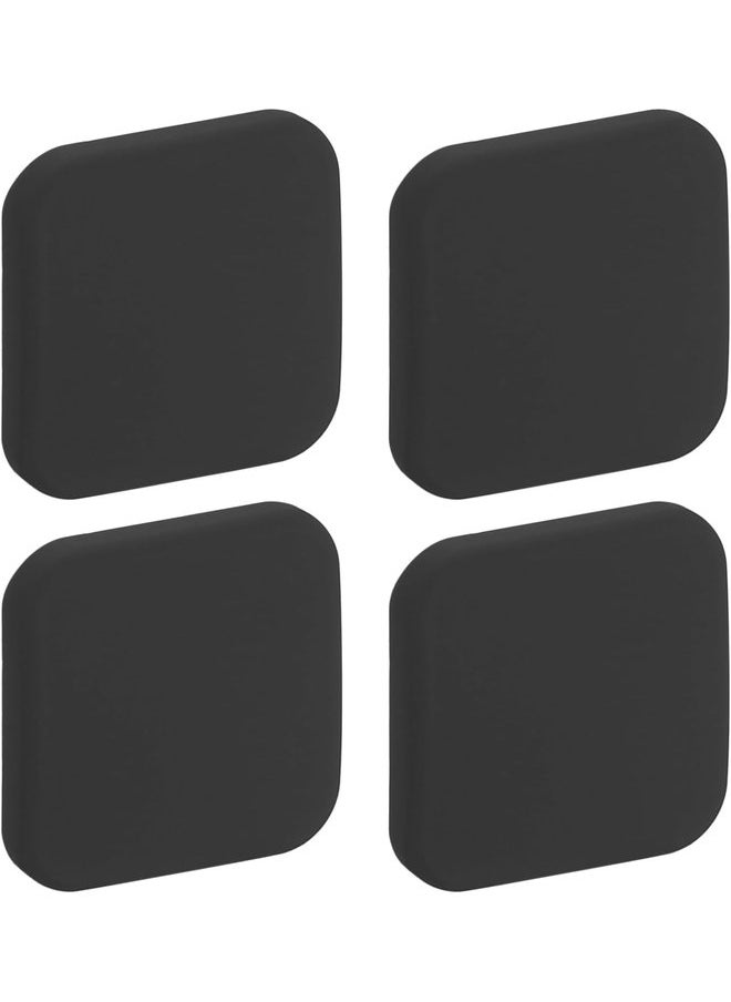 Oasisgalore 4pcs Soft Silicone Door Handle Buffer - Square Self Adhesive Door Knob Guard for Home Office, Black  - Image 1