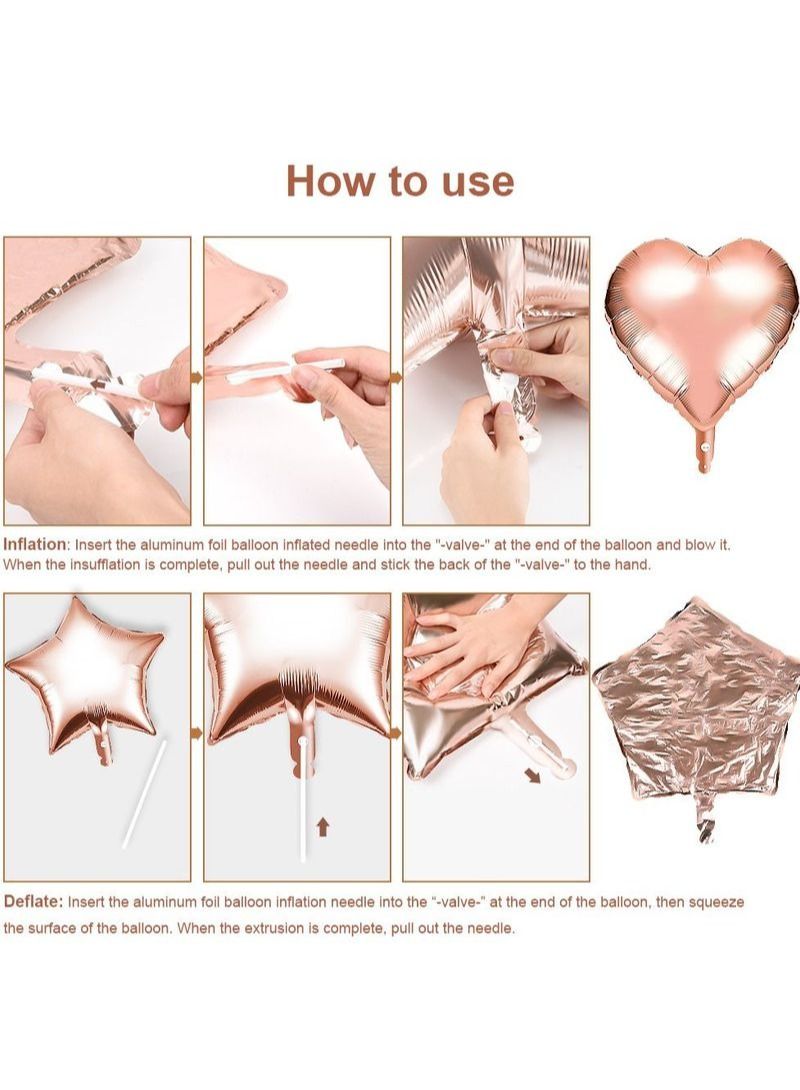 NIBEMINENT 41Pcs Rose Gold Balloons Table Runner Party Decorations - Image 4