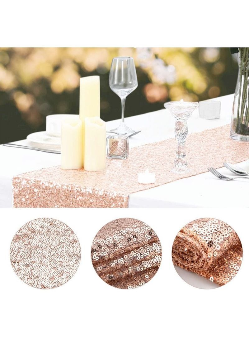 NIBEMINENT 41Pcs Rose Gold Balloons Table Runner Party Decorations - Image 5