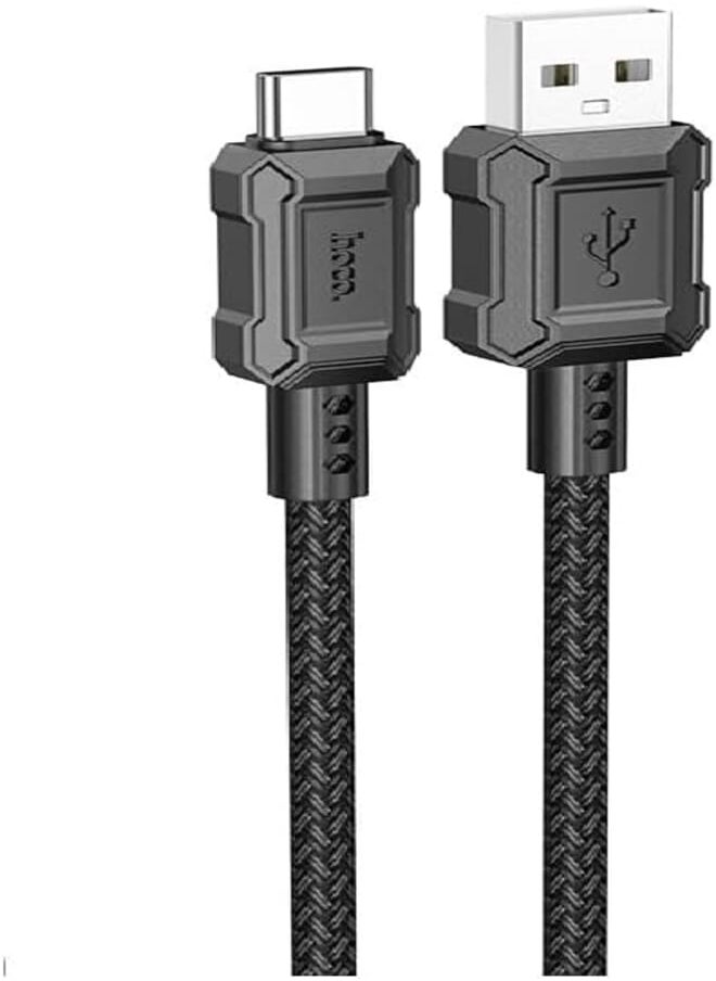 Hoco Hoco X94 - Leader, Charging And Data Transmission Cable, Type-C (1M - 3A) Compatible With Samsung Huawei Xiaomi Oppo - Black 