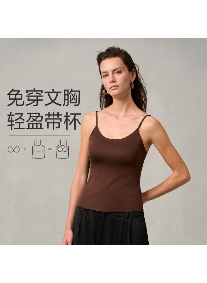 AIMER Breathable, Versatile, And Comfortable Sleeveless Camisole With Built-In Cups For Women - Image 2