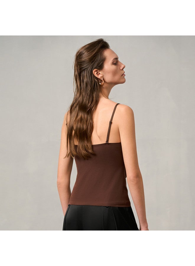 AIMER Breathable, Versatile, And Comfortable Sleeveless Camisole With Built-In Cups For Women - Image 5