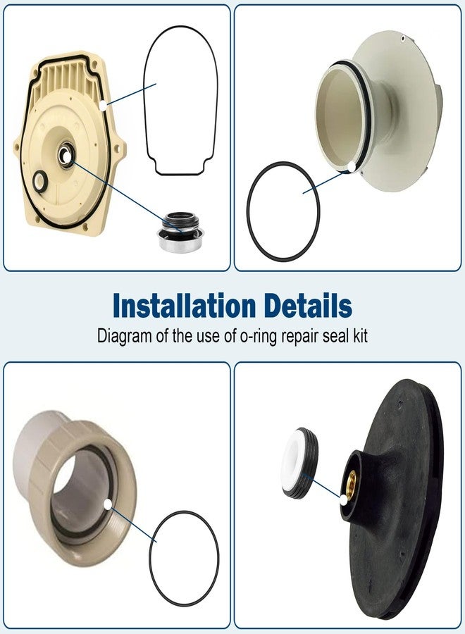 Tobaiwind O-Ring Rebuild Repair Kit Fit for Pentair Whisperflo/Intelliflo Pool Pump Shaft Seal Gasket, Drain Plug/Lid/Diffuser Black Impeller Gasket, PS-1000 Pump Seal Kit For Pumps Built 2-1-2008 And Later - Image 4
