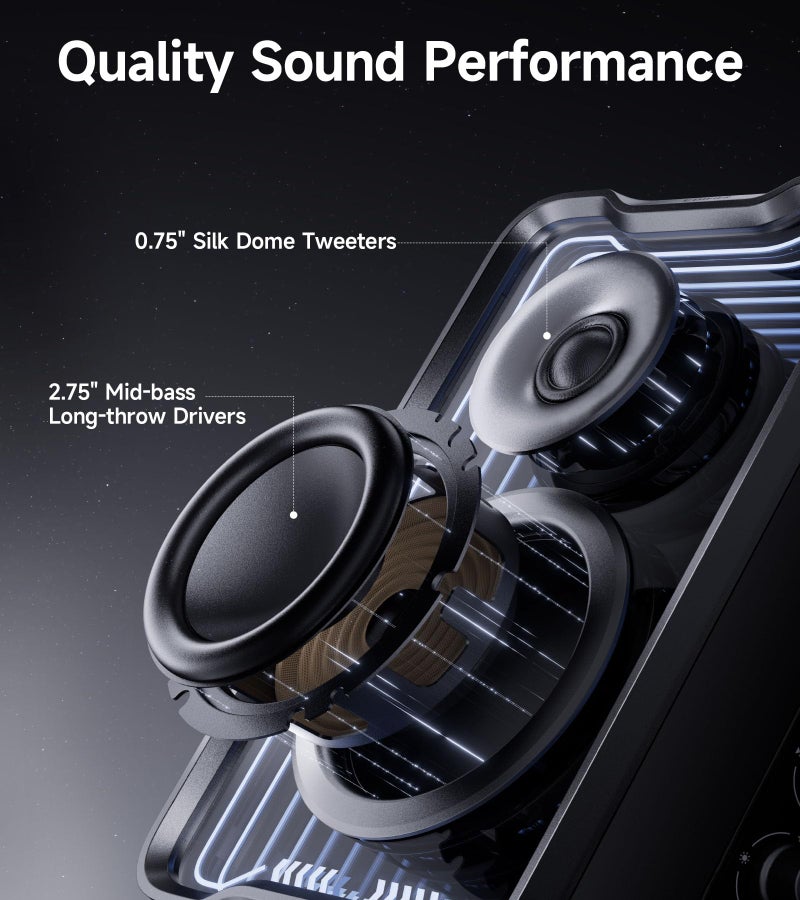 Edifier QR30 2.0 Desktop Active Speaker, Compact Bluetooth V5.4 Computer Speakers, Wireless Bookshelf Speaker, 30W (RMS), 3.5mm AUX & USB-A Wired Input, Dynamic Light Effects, App Control, Black - Image 2