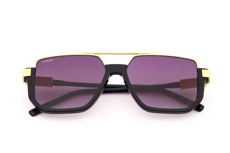VEGAS Full Rim Hexagon Unisex Grey  Sunglasses V2073 S C3 - Image 3