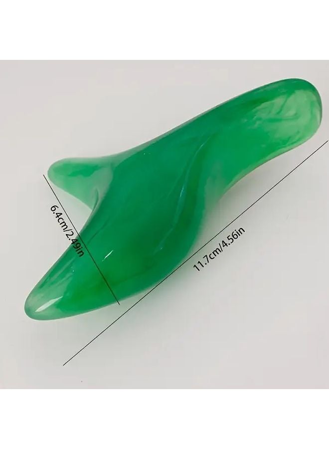 Artificial Jade Green Triangular Meridian Massager Wax Acupoint Stick Foot Leg Reflexology - Image 4