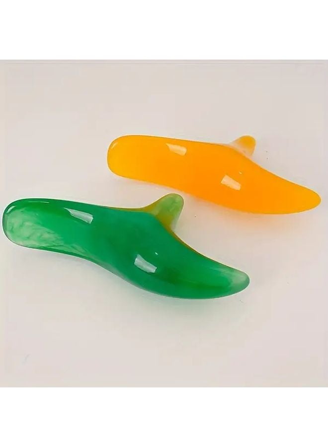 Artificial Jade Green Triangular Meridian Massager Wax Acupoint Stick Foot Leg Reflexology - Image 5