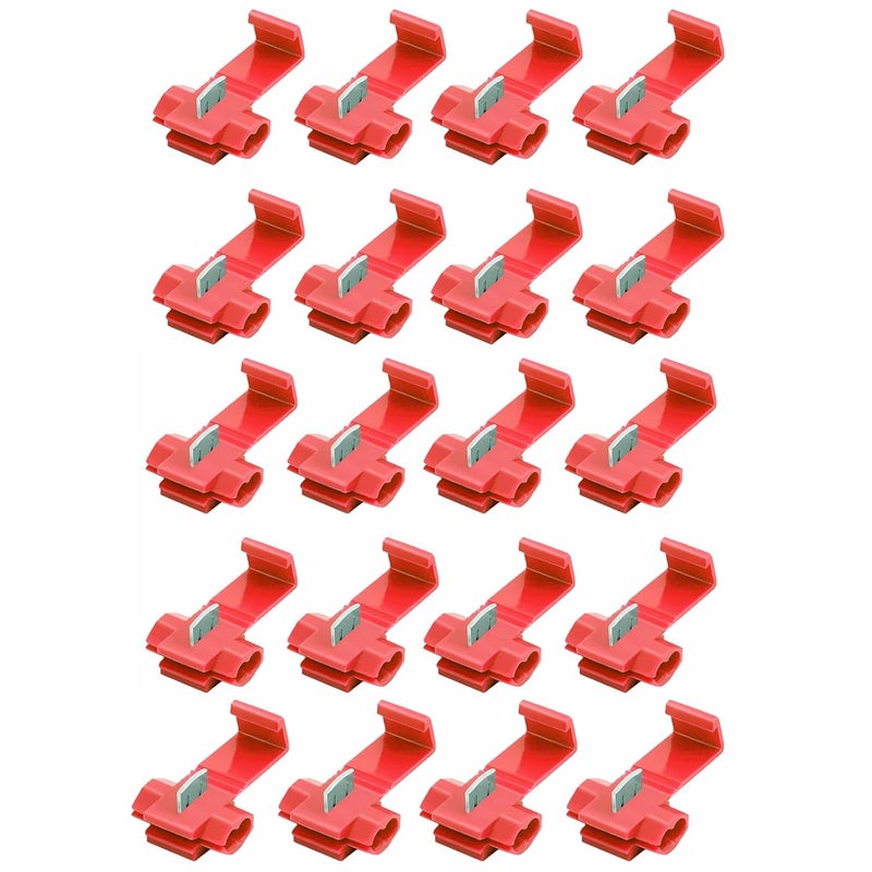 20 قطعة من موصلات الأسلاك السريعة ذات اللون الأحمر، 10-12 AWG، ذاتية التقشير، بدون لحام، للسيارات والقوارب - Image 2