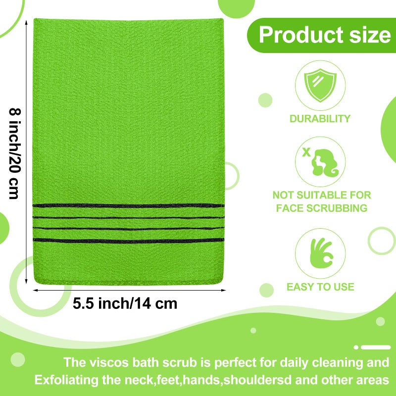 Tatuo 12 Pieces Korean Exfoliating Mitt Exfoliating Cloth Towel Korean Style Body Scrub Korean Style Scrubbing Cloth Bath Body Exfoliating Scrub Towel(Yellow, Green, Blue, Pink, Small) - Image 2