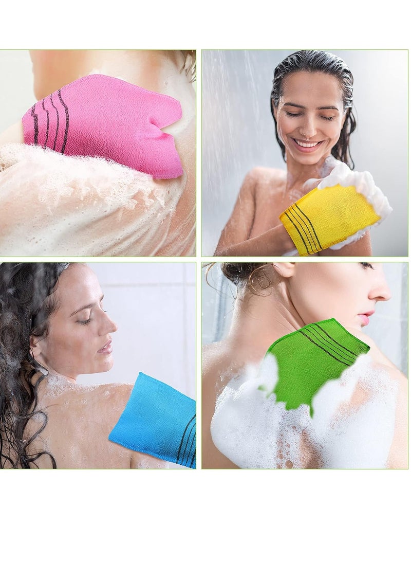 Tatuo Tatuo 12 Pieces Korean Exfoliating Mitt Exfoliating Glove Italy Towel Body Skin Scrubber Exfoliating Scrubber for Remove Dead Skin Exfoliating Washcloth Korean(Small,Yellow, Green, Blue, Pink) - Image 3
