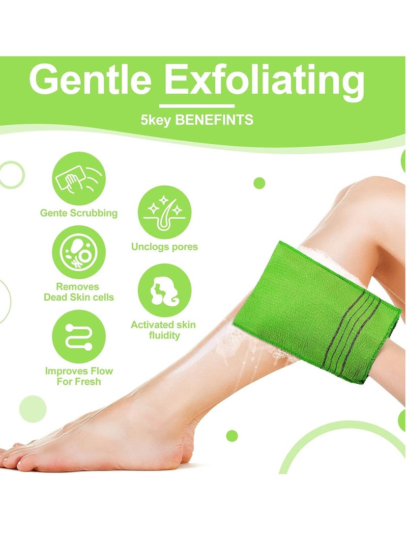 Tatuo Tatuo 12 Pieces Korean Exfoliating Mitt Exfoliating Glove Italy Towel Body Skin Scrubber Exfoliating Scrubber for Remove Dead Skin Exfoliating Washcloth Korean(Small,Yellow, Green, Blue, Pink) - Image 4
