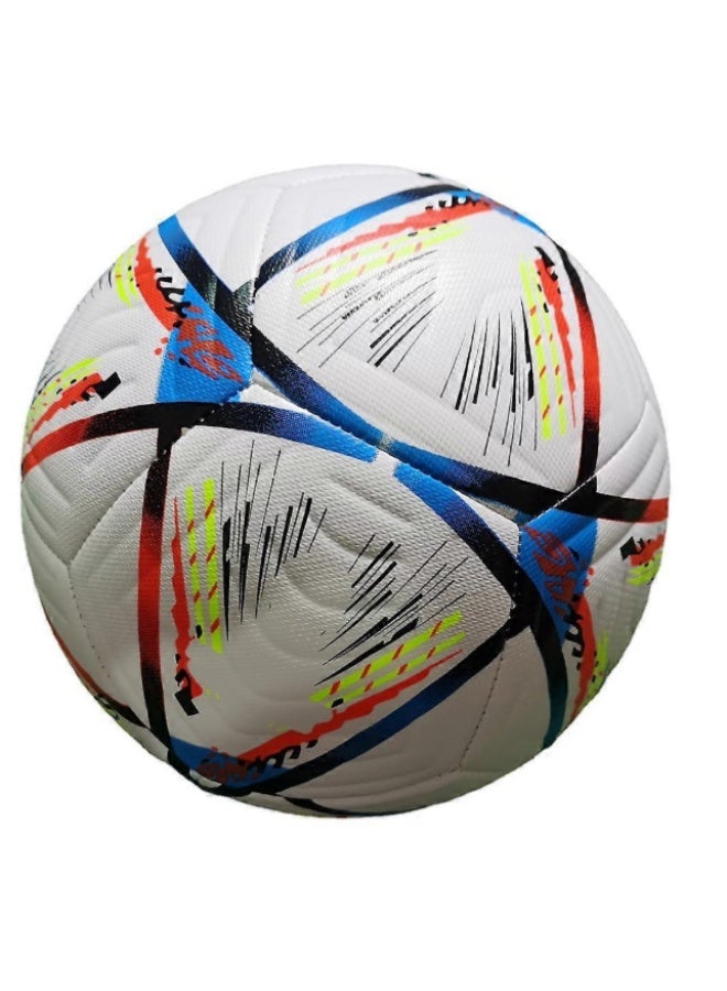 كرة قدم احترافية بتصميم ضربات فرشاة ملونة وسطح محكم الملمس - مثالية للتدريب والمباريات واللعب الترفيهي - متانة ومرونة عاليتان - مناسبة للاعبين الشباب والكبار - Image 1