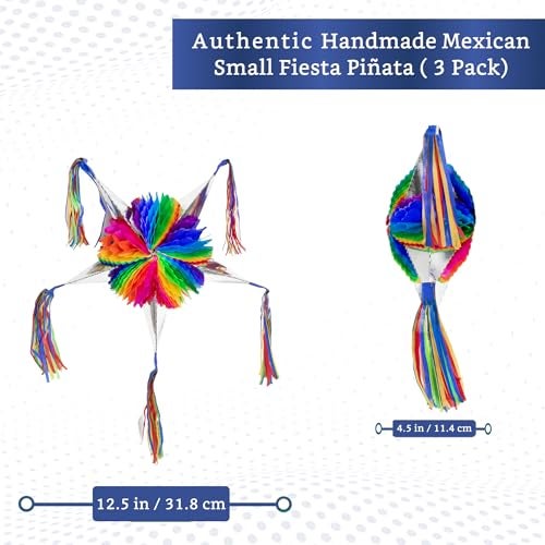 FIESTA WRAPS Mexican Piata Small 3 Pack Mini Pinatas Party Favor Pinata for Birthday Party Decorations Piatas para Cumpleaos Mini Mexican Piniata for Kids Star Pinata - Image 5