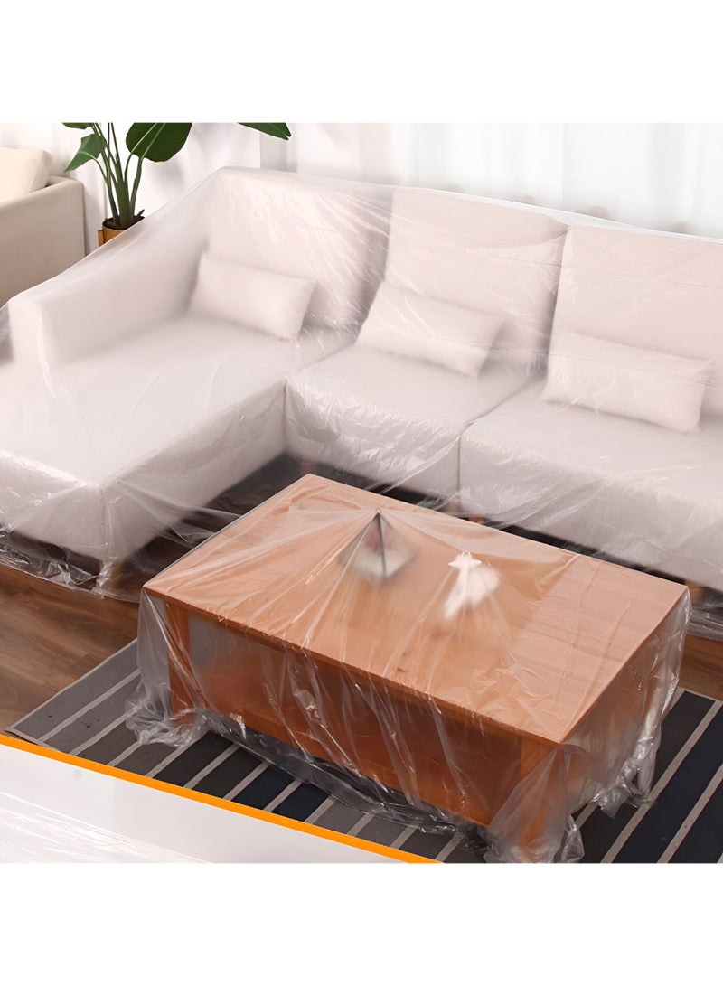 Plan A Plastic Tarpaulin Replacement Roll with Adhesive, Transparent Waterproof Dust-Proof Furniture Cover for Furniture Cover, Multipurpose Furniture Protection Insulation Cleaning and Painting - Image 3