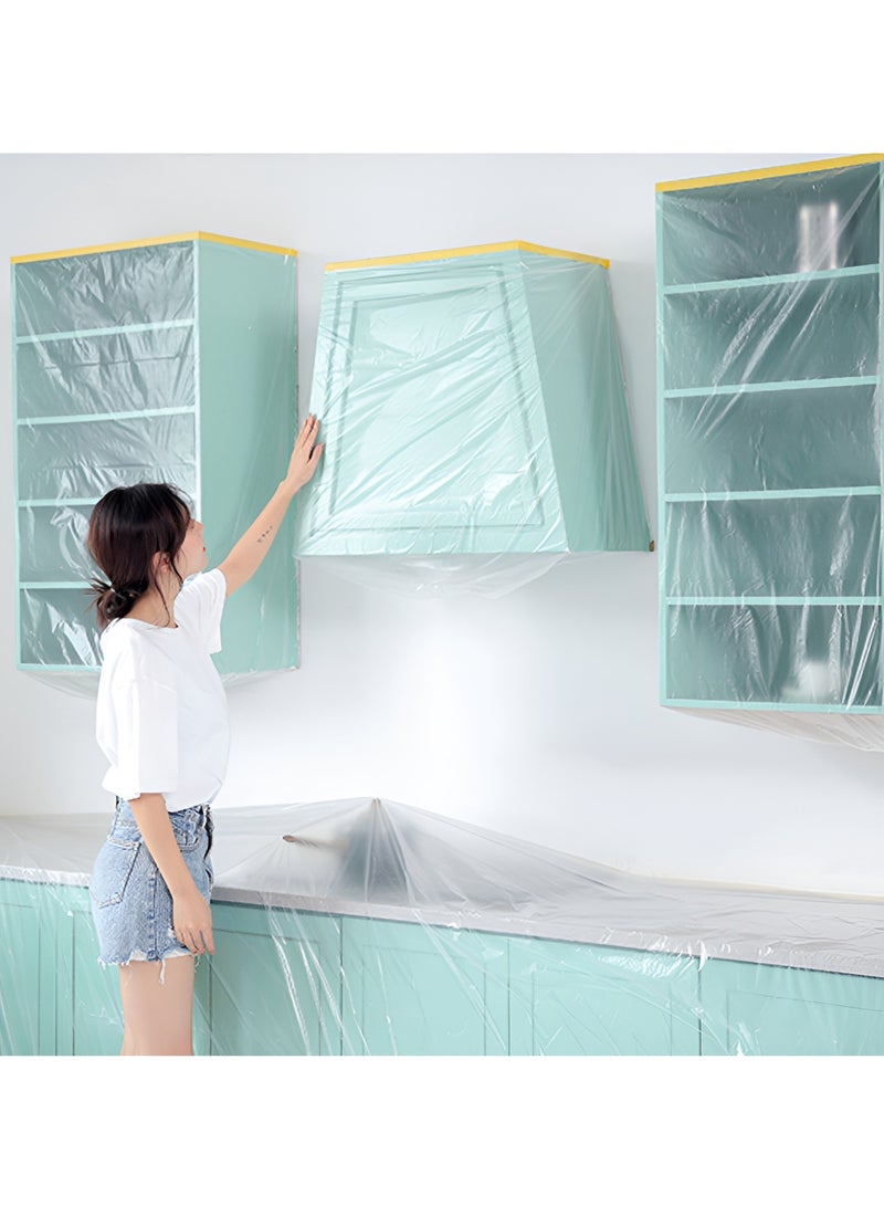 Plan A Plastic Tarpaulin Replacement Roll with Adhesive, Transparent Waterproof Dust-Proof Furniture Cover for Furniture Cover, Multipurpose Furniture Protection Insulation Cleaning and Painting - Image 5