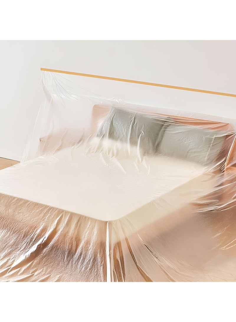 Plan A Plastic Tarpaulin Replacement Roll with Adhesive, Transparent Waterproof Dust-Proof Furniture Cover for Furniture Cover, Multipurpose Furniture Protection Insulation Cleaning and Painting - Image 2
