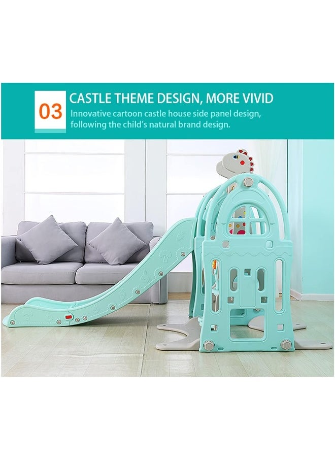 Rainbow Toys - RBW TOYS Slide for Kids Toys Set 3 in 1 Outdoor Play Jumbo Slide and Swing with Basket Ball Game (Blue) - Image 1