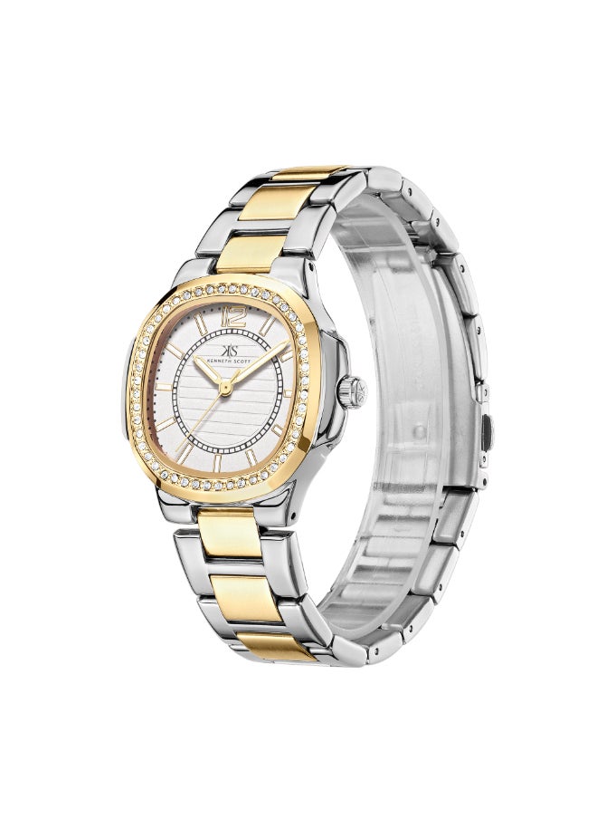 KENNETH SCOTT Women's Watch, Analog Display and Stainless Steel Strap - K24507-TBTW, Silver  - Image 2