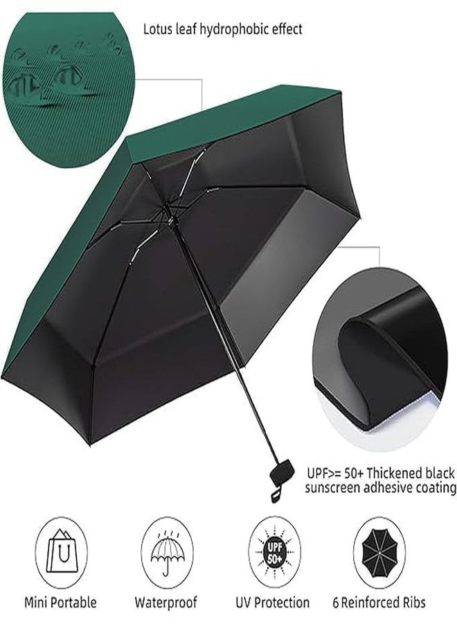 MODUX Lightweight Travel Mini Folding Umbrella with Waterproof Case - 6-Rib Compact Sun & Rain Pocket Umbrella for Purse, Windproof for Women & Girls (GREEN) - Image 4