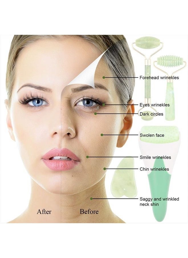 EAONE - Ice Roller for Face, Face & Eye Roller for Puffiness Migraine Pain Relief with Jade Roller Gua Sha Facial Self Care Tools Face Massage Skincare Gifts for Women - Image 1
