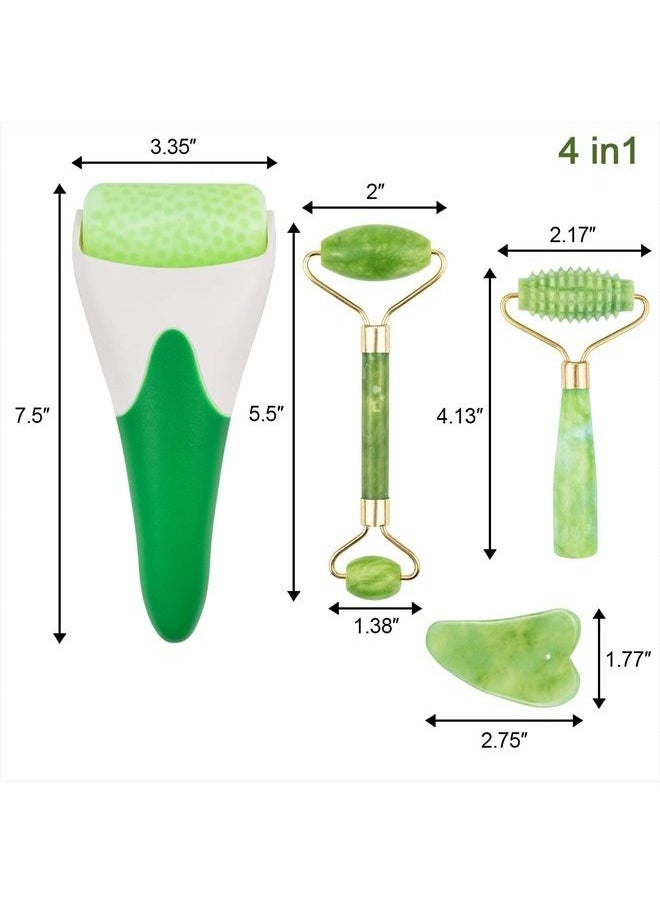 EAONE - Ice Roller for Face, Face & Eye Roller for Puffiness Migraine Pain Relief with Jade Roller Gua Sha Facial Self Care Tools Face Massage Skincare Gifts for Women - Image 1