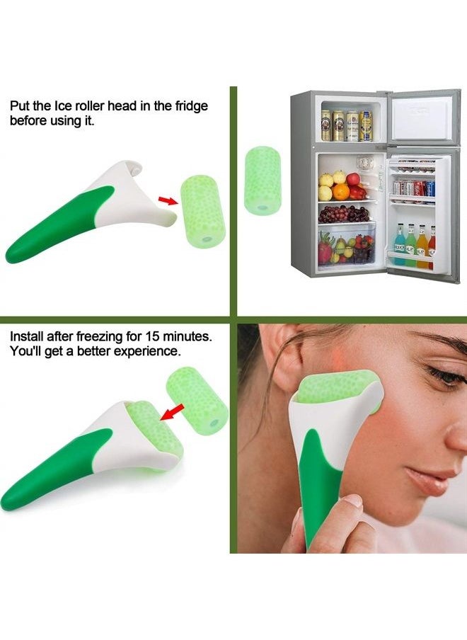 EAONE - Ice Roller for Face, Face & Eye Roller for Puffiness Migraine Pain Relief with Jade Roller Gua Sha Facial Self Care Tools Face Massage Skincare Gifts for Women - Image 1