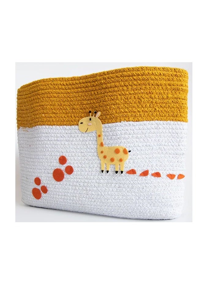 Yellow Doodle - Yellow Doodle Cotton Rope Basket - Baby Giraffe (Medium) - Image 1