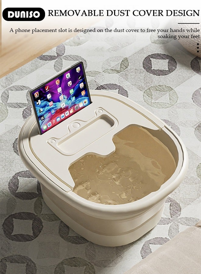 DUNISO Collapsible Foot Bath Soak Tub for Soaking Feet, Foot Massager Bucket with Massage Acupoints,Foot Soaking Tub with Handle and Phone Placement Slot, Multi-function Collapsible Bucket for At Home Relax Foot Spa Treatment  - Image 2
