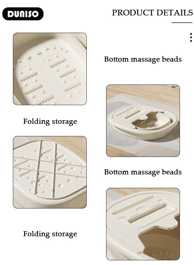 DUNISO Collapsible Foot Bath Soak Tub for Soaking Feet, Foot Massager Bucket with Massage Acupoints,Foot Soaking Tub with Handle and Phone Placement Slot, Multi-function Collapsible Bucket for At Home Relax Foot Spa Treatment  - Image 3