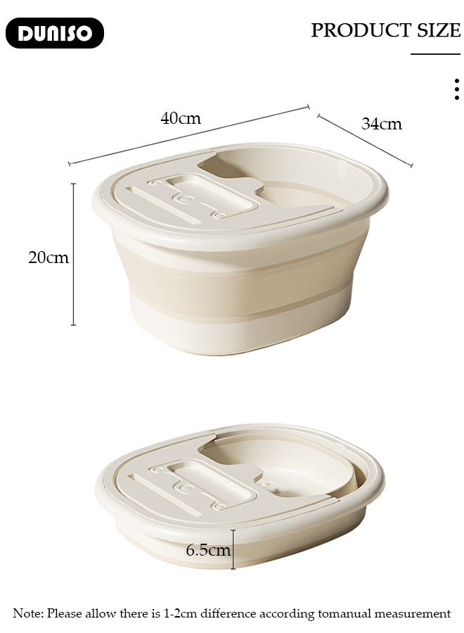 DUNISO Collapsible Foot Bath Soak Tub for Soaking Feet, Foot Massager Bucket with Massage Acupoints,Foot Soaking Tub with Handle and Phone Placement Slot, Multi-function Collapsible Bucket for At Home Relax Foot Spa Treatment  - Image 4