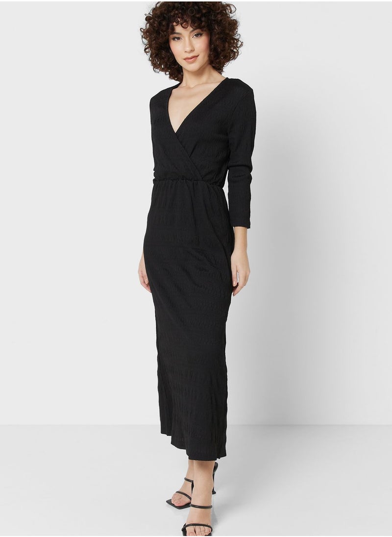 ONLY - Surplice Neck Knitted Dress - Image 1