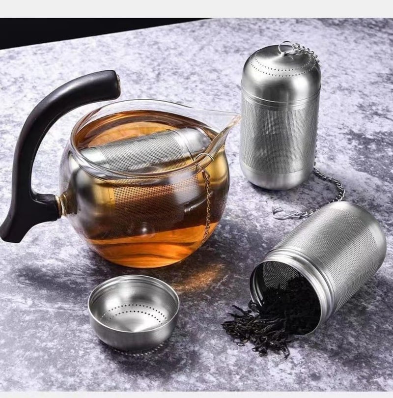 Jubobu Tea Infuser with Tray Fine Mesh Strainer for Loose Leaves & Herbal Teas, Durable & Easy-Clean Green Tea Filter for Mugs & Teapots Premium 304 Stainless Steel - Image 2