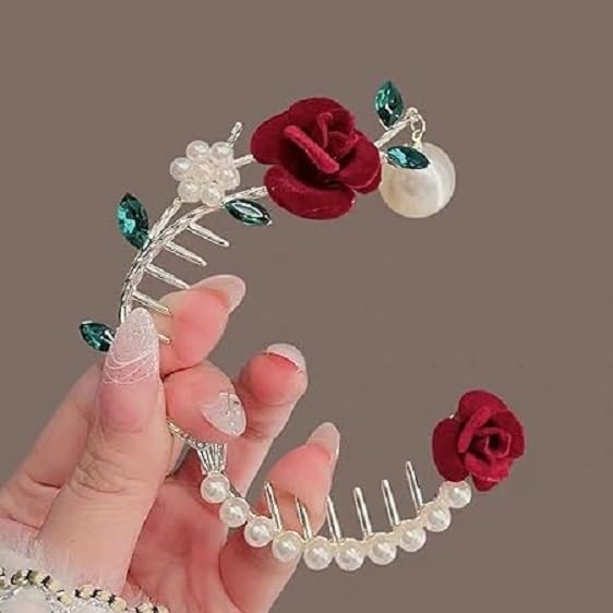 glimm style rose shape hair clip high ponytail woman hairpin female hair accessories elegant wedding party hair claw barettes and hair clip for girls cute hair claw - Image 4
