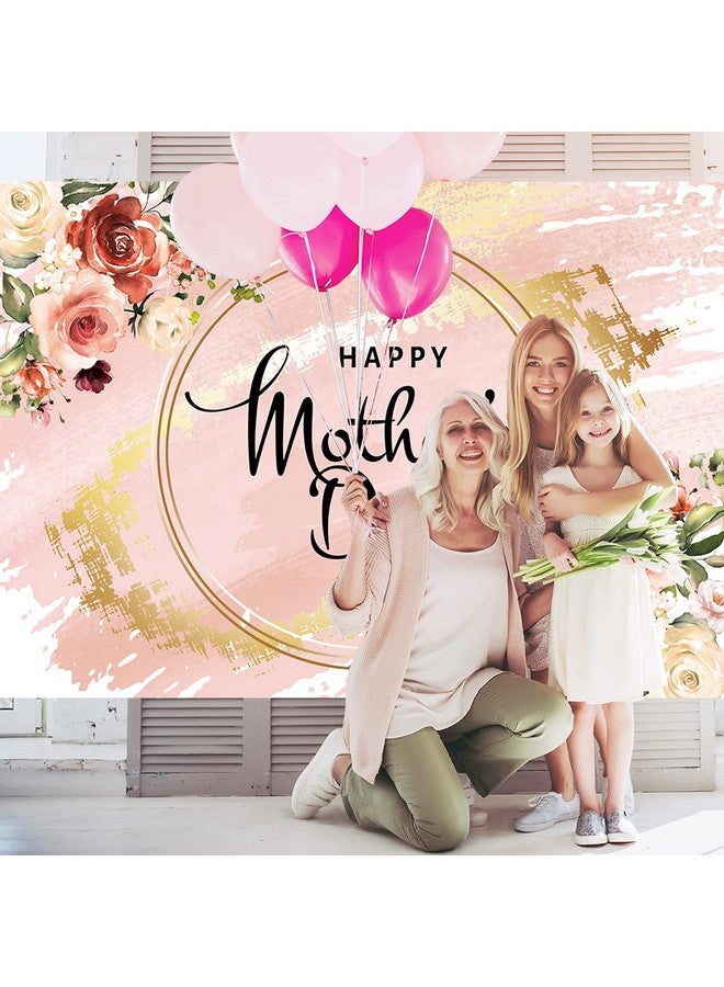 BUTEN Happy Mother'S Day Party Backdrop 7X5Ft I Love Mom Photography Background Pink Flower Women Queen'S Day Thanks Mama Banner Photo Props - Image 3