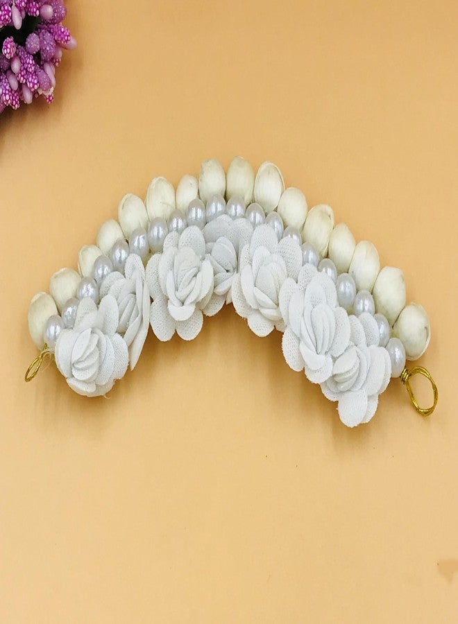 AROOMAN Stylish Wedding Hair Bun Gajra Hair for Women in White Hair Juda Bun Hair Bun Styling Accessories - Image 3