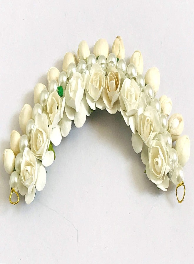 AROOMAN Stylish Wedding Hair Bun Gajra Hair for Women in White Hair Juda Bun Hair Bun Styling Accessories - Image 1