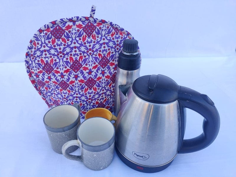 Malan Bai Mandala Tea Cozy Cover White Hand Block Winter Tea Cozy Cotton Tea Kettle Warmer Pot Cover Hot Coffee Cover Handamde Kitchen Décor Brand: Malan Bai (Pattern 15) - Image 1