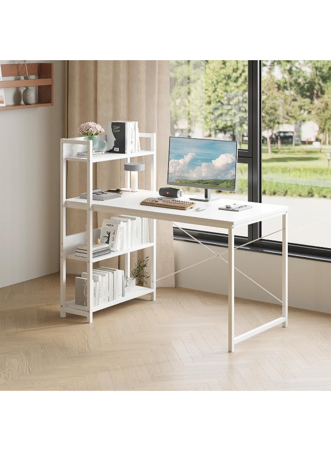 زويهاو طاولة كمبيوتر بأربعة رفوف، مثالية للمكتب المنزلي أو الدراسة أو الألعاب، بتصميم عصري وبسيط. - Image 3